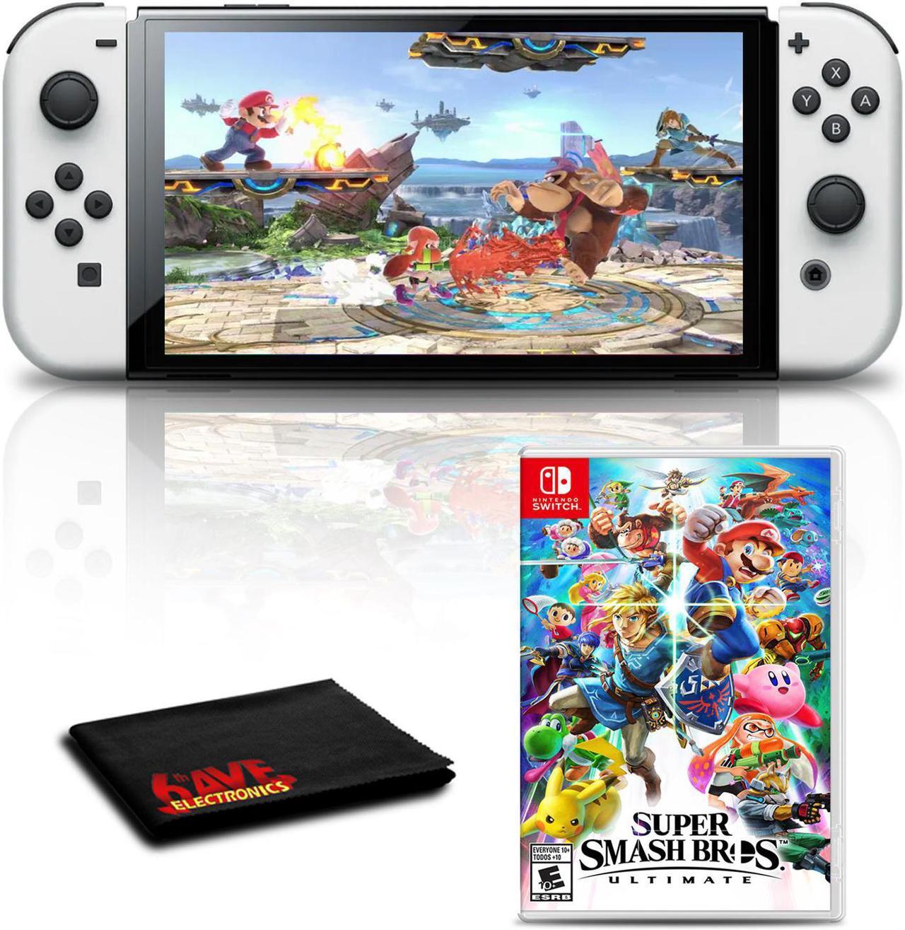 Main image of Nintendo Switch OLED White with Super Smash Bros Ultimate Game Bundle