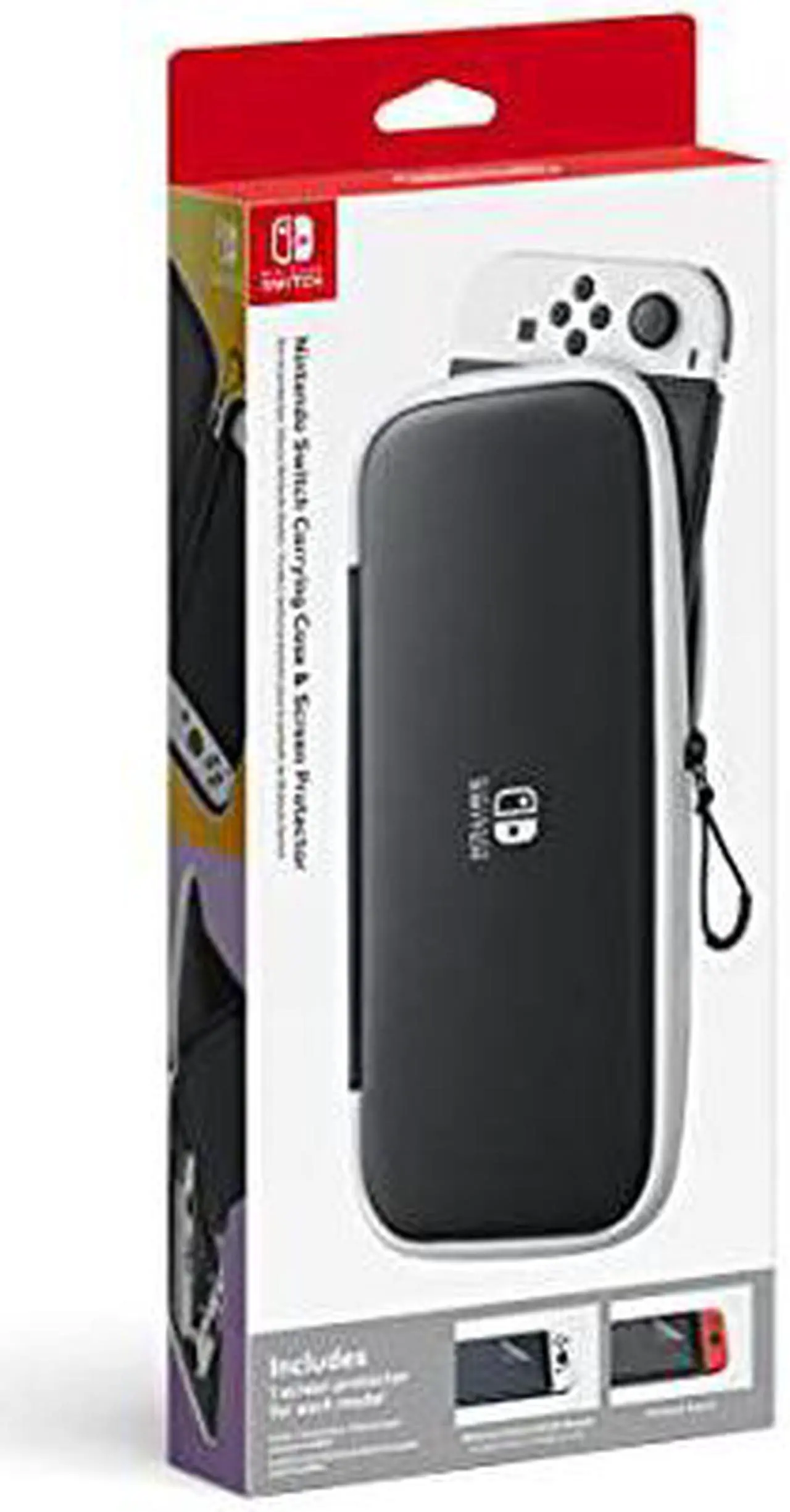 Alt view image 11 of 20 - Nintendo Switch Carrying Case & Screen Protector - Black and White