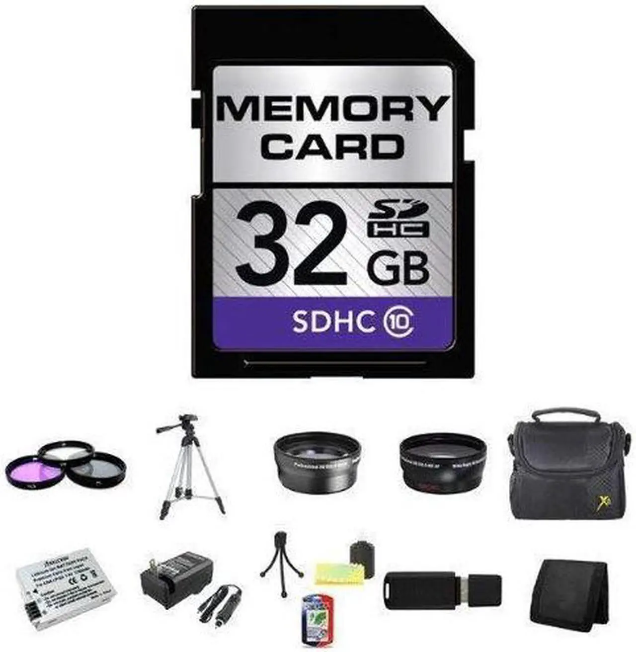 Alt view image 2 of 2 - Canon T3I Accessory Saver Kit (58mm Wide Angle Lens + 58mm 3 Piece Filter Kit + 32GB SDHC Memory + Extended Life Battery