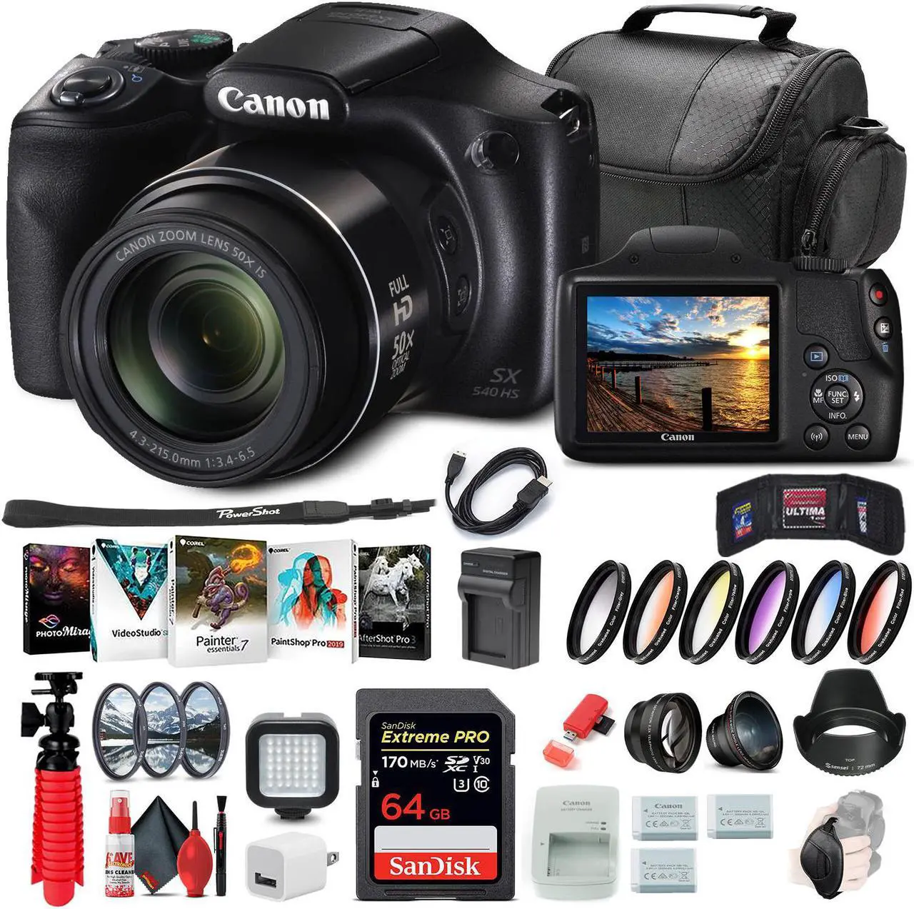 Main image of Canon PowerShot SX540 HS Digital Camera (1067C001) + 64GB Card Pro Bundle