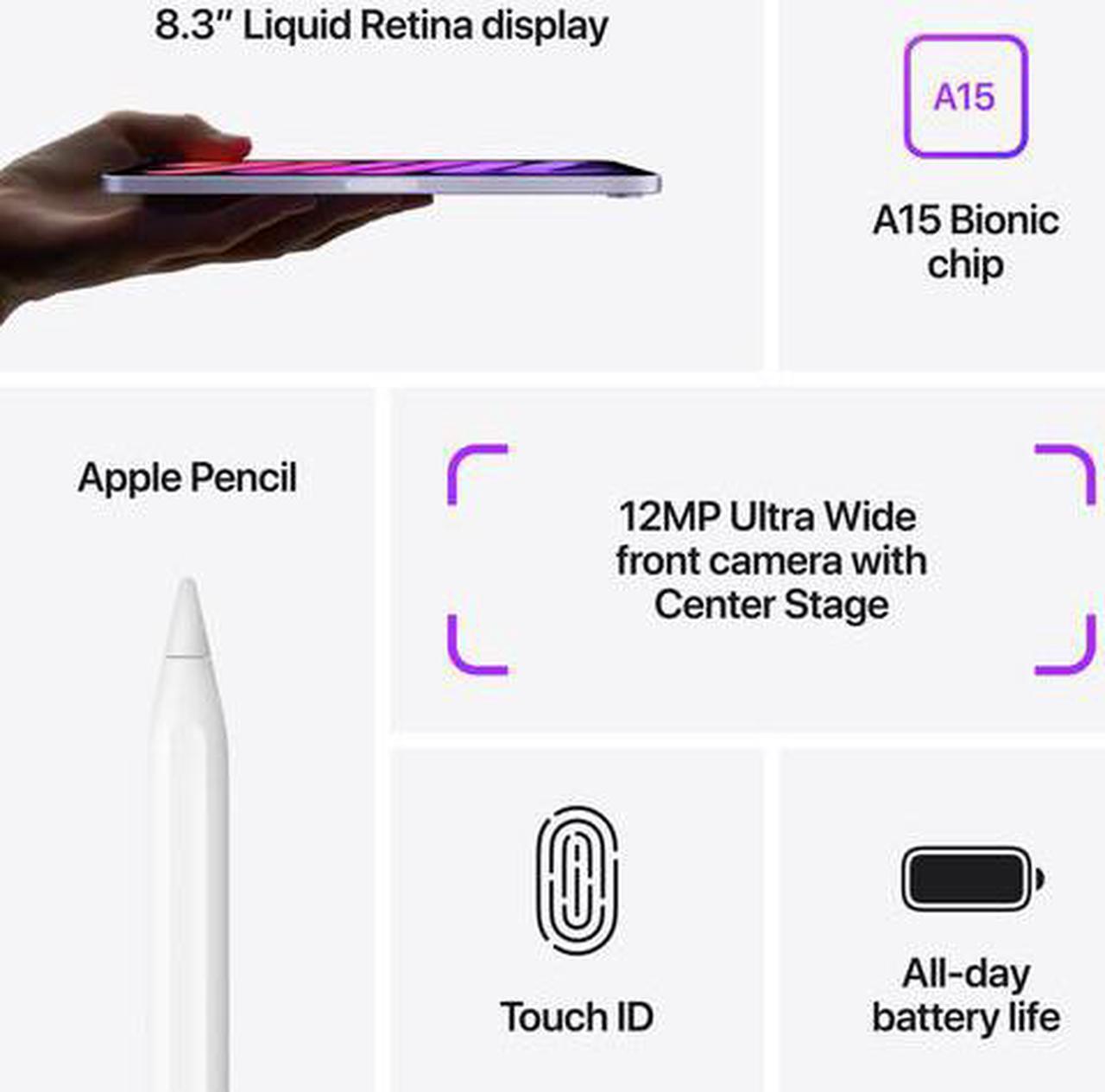 Alt view image 4 of 4 - 2021 Apple iPad Mini (Wi-Fi, 256GB) - Starlight