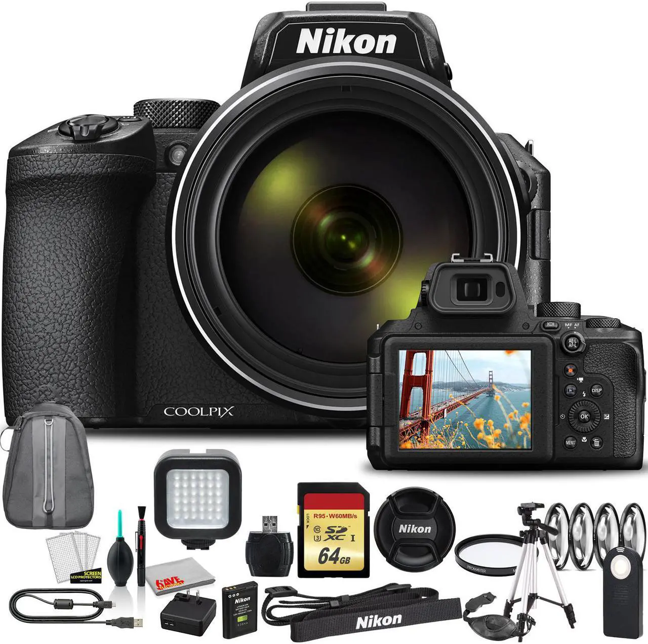 Main image of Nikon COOLPIX P950 Camera - Kit with Bag + LED Light + More (International Model)