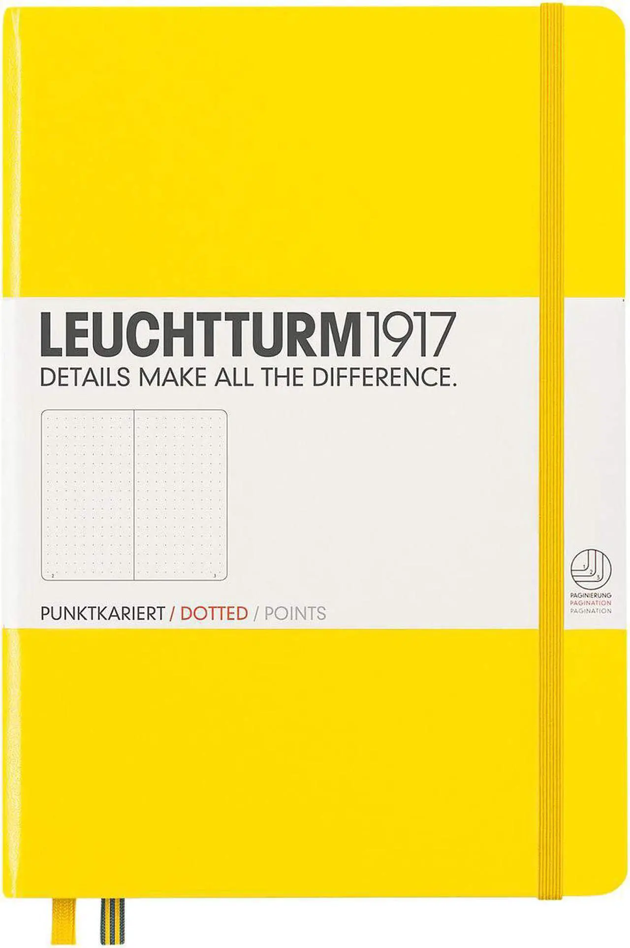Main image of Leuchtturm1917 Medium A5 Dotted Hardcover Notebook (Lemon) - 249 Numbered Pages