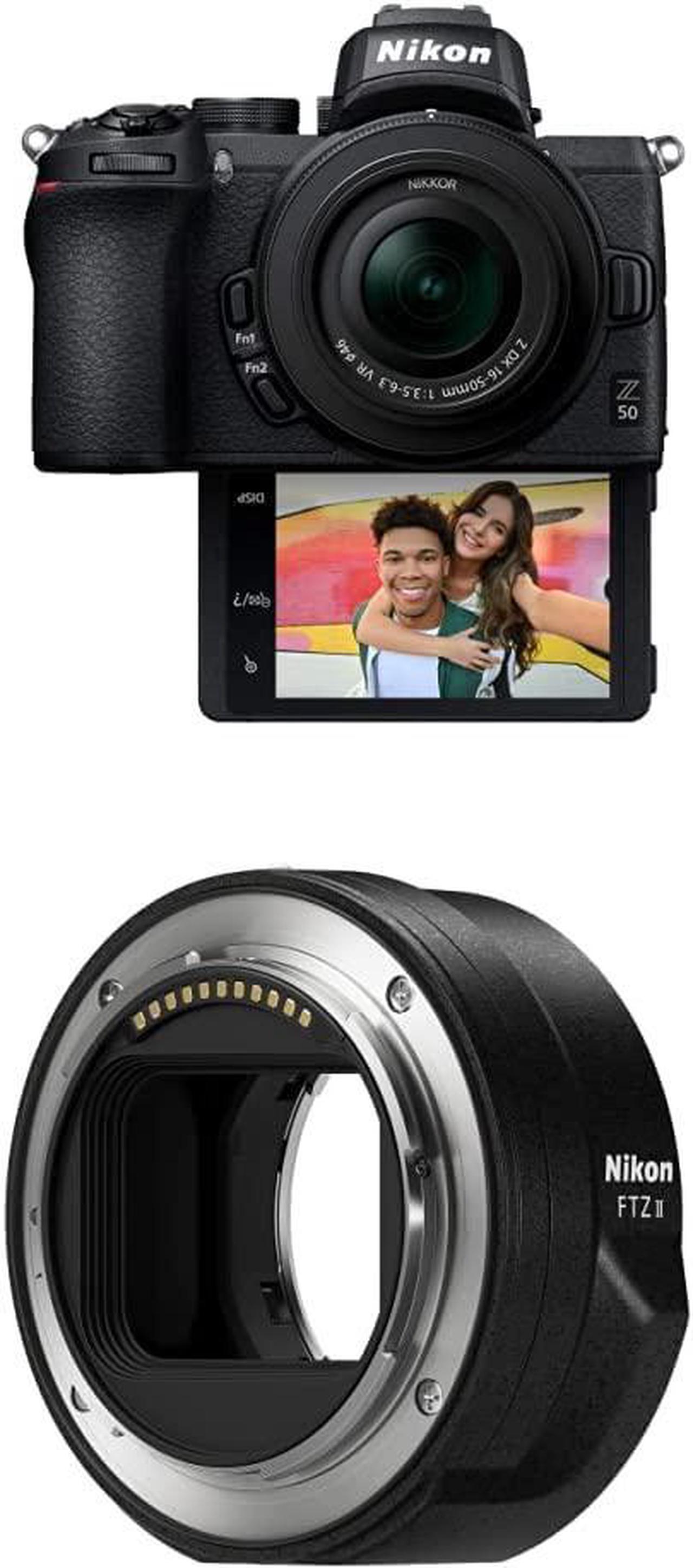 Main image of Nikon Z 50 DX-Format Mirrorless Camera w/NIKKOR Z DX 16-50mm f/3.5-6.3 VR with Nikon Mount Adapter FTZ II