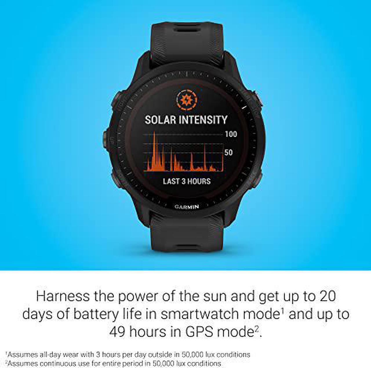 Alt view image 3 of 20 - Garmin Forerunner 955 Solar, Black | Smart Watch 010-02638-00