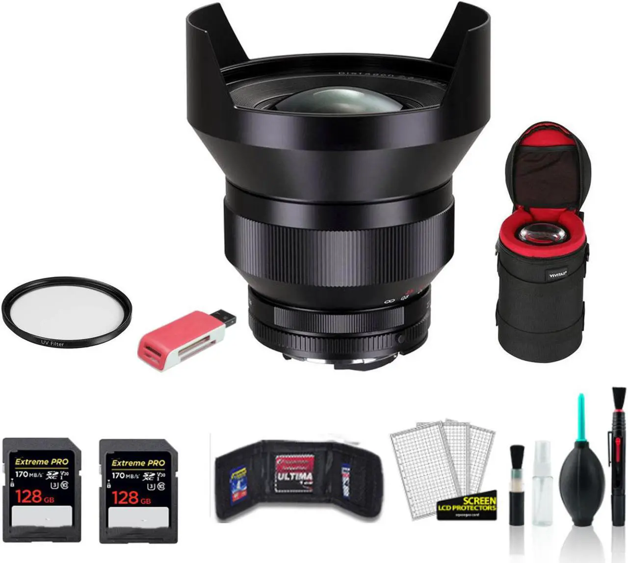 Main image of ZEISS Distagon T* 15mm f/2.8 ZF.2 Lens for Nikon F 1964-831 - Kit with 2x 128GB Memory Card
