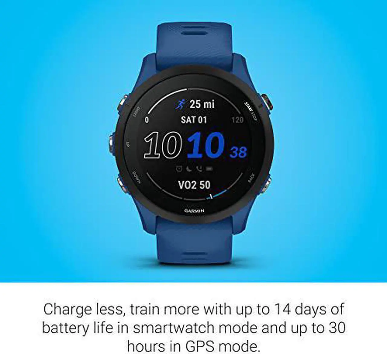 Alt view image 8 of 9 - Garmin Forerunner 255, Tidal Blue | Smart Watch 010-02641-01