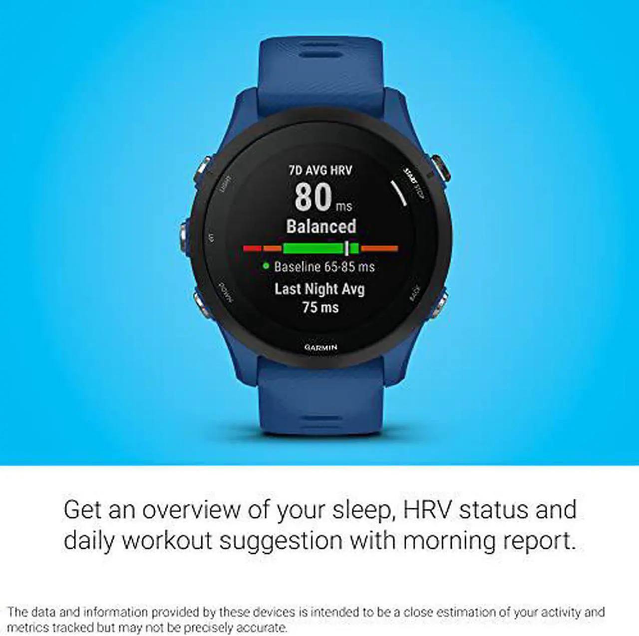 Alt view image 9 of 9 - Garmin Forerunner 255, Tidal Blue | Smart Watch 010-02641-01