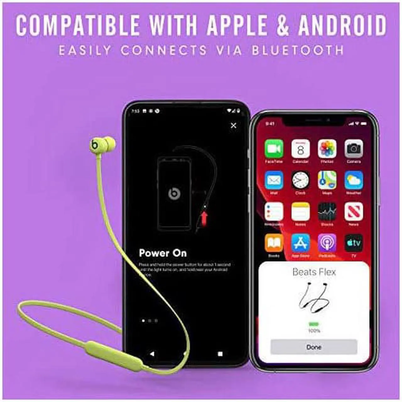Alt view image 10 of 16 - Flex Wireless Earbuds Magnetic Earphones Built-in Microphone - Yuzu Yellow MYMD2LL/A