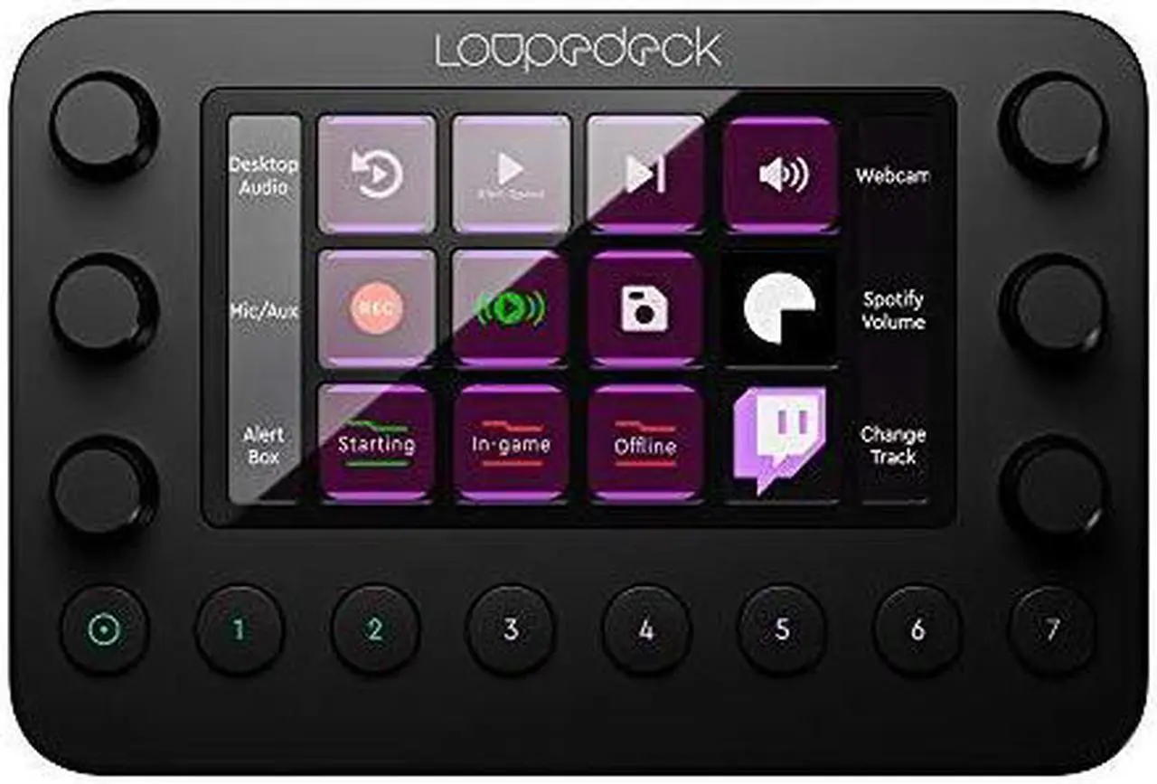 Alt view image 4 of 9 - Loupedeck Live - The Custom Console for Editing and Streaming with Dials and LED Touchscreen - Supports OBS, Streamlabs, vMix, Twitch, Lightroom Classic, Premiere Pro, Photoshop and more - Black