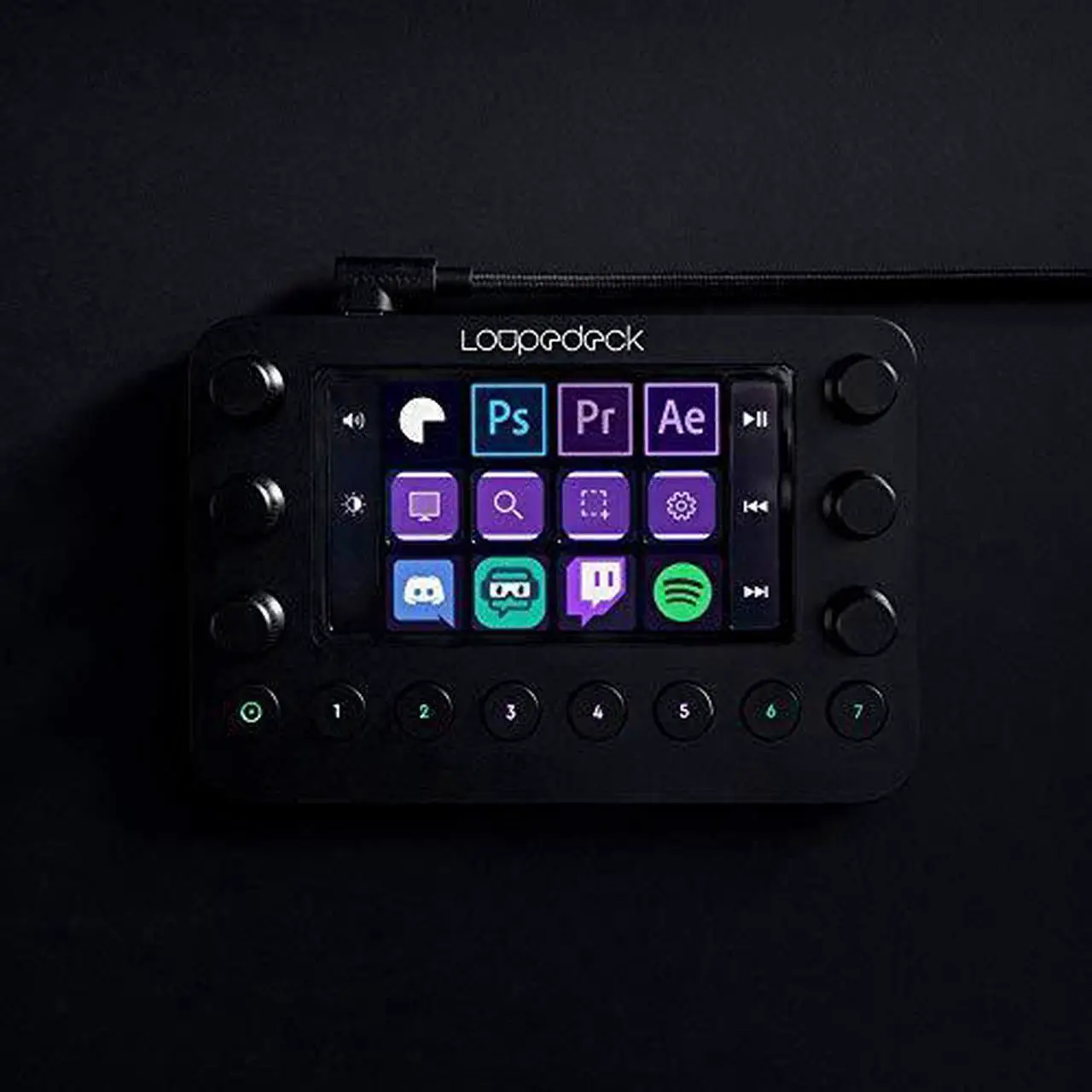 Alt view image 7 of 9 - Loupedeck Live - The Custom Console for Editing and Streaming with Dials and LED Touchscreen - Supports OBS, Streamlabs, vMix, Twitch, Lightroom Classic, Premiere Pro, Photoshop and more - Black