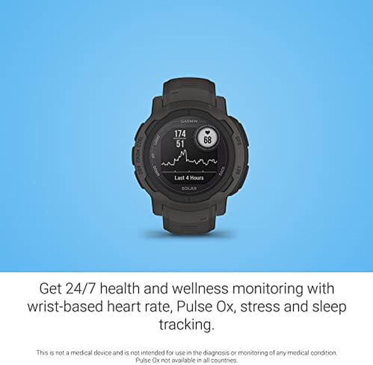 Alt view image 6 of 10 - Garmin Instinct 2 Solar, Graphite | Smart Watch 010-02627-10