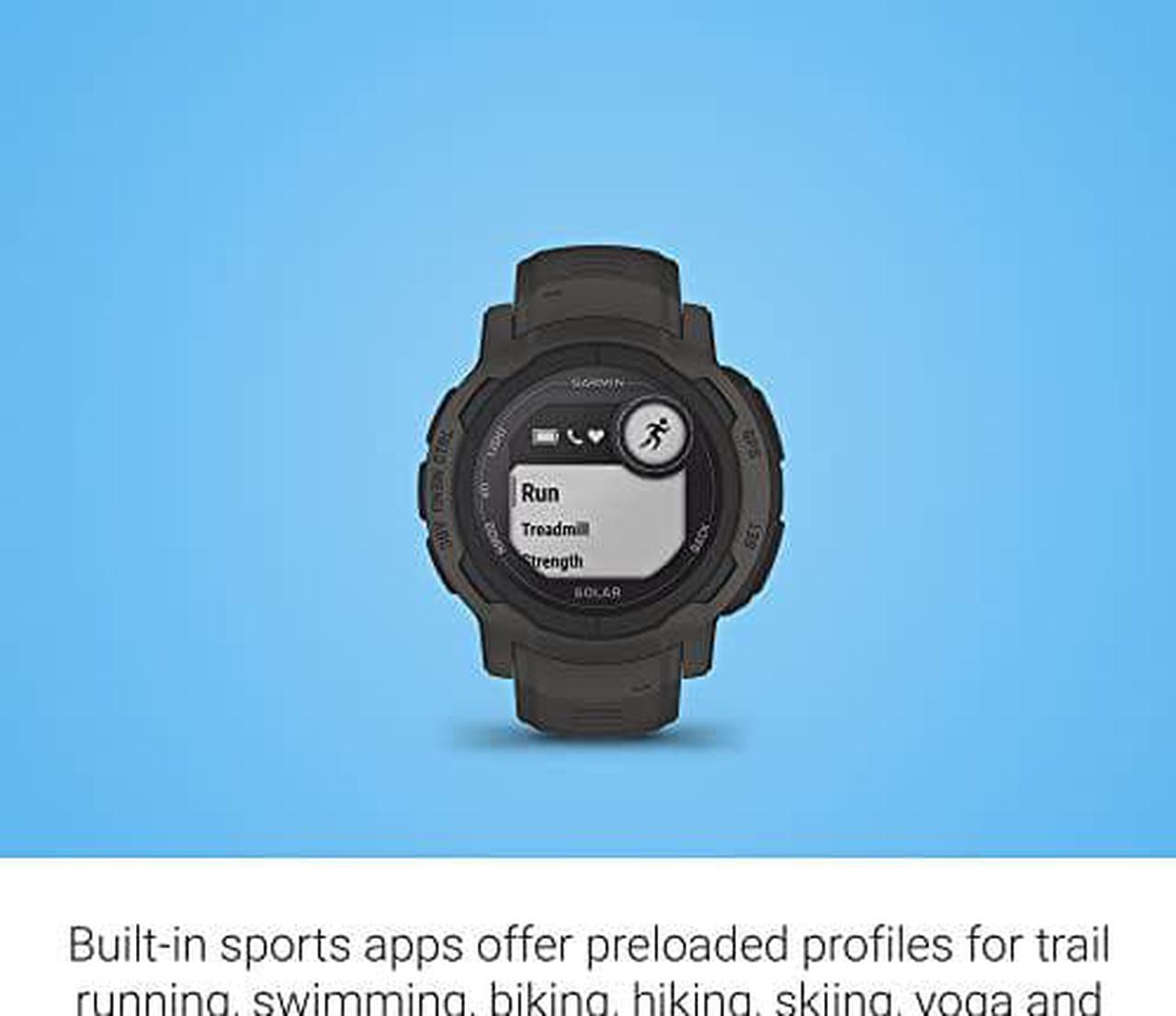 Alt view image 7 of 10 - Garmin Instinct 2 Solar, Graphite | Smart Watch 010-02627-10