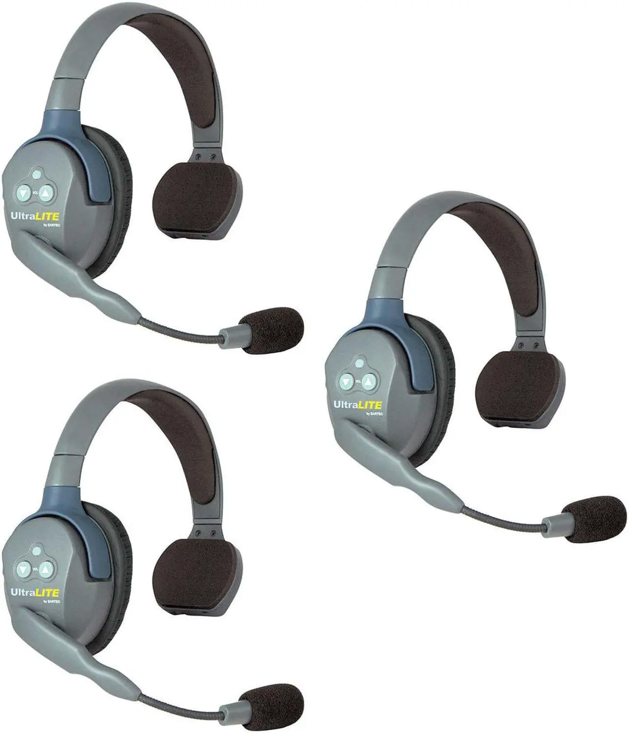 Alt view image 2 of 7 - Eartec UL3S UltraLITE Full Duplex Wireless Headset Communication for 3 Users - 3 Single Ear Headsets