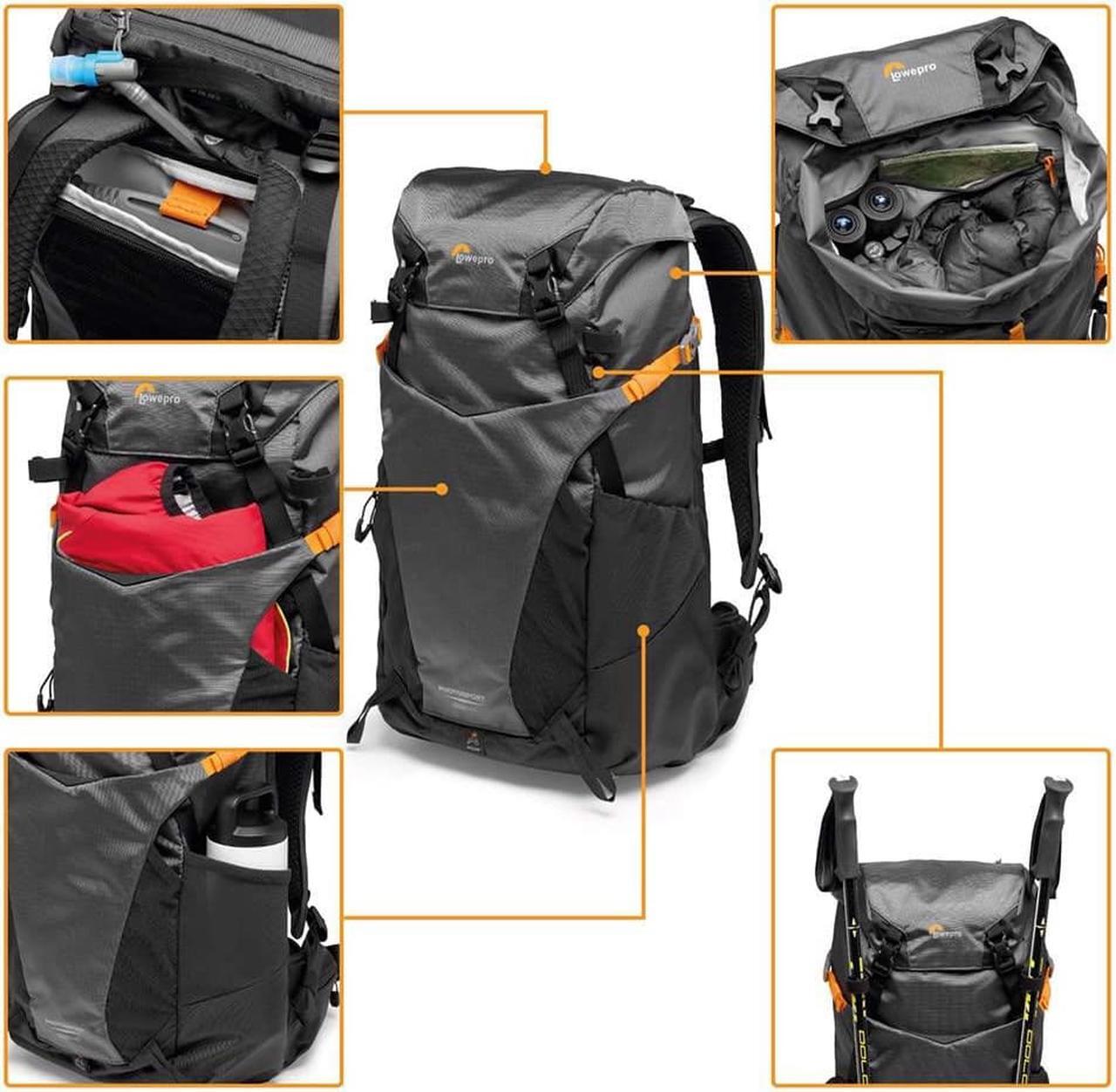 Alt view image 2 of 11 - Lowepro PhotoSport BP 24L AW III, Hiking Camera Backpack , with Side Access, with Removable Camera Insert, with Accessory Strap System, Grey, for Mirrorless compatible with Sony 7