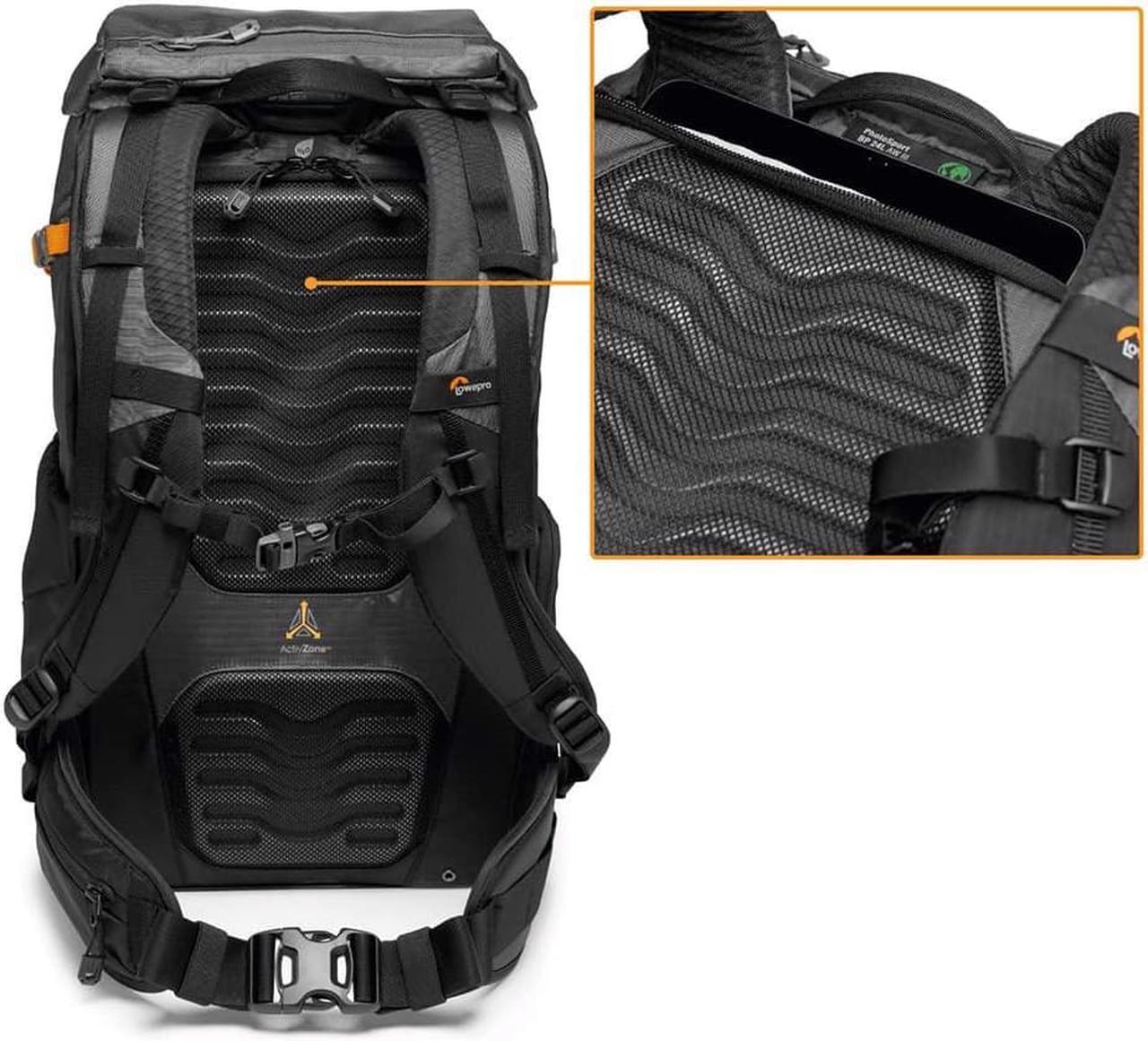 Alt view image 4 of 11 - Lowepro PhotoSport BP 24L AW III, Hiking Camera Backpack , with Side Access, with Removable Camera Insert, with Accessory Strap System, Grey, for Mirrorless compatible with Sony 7