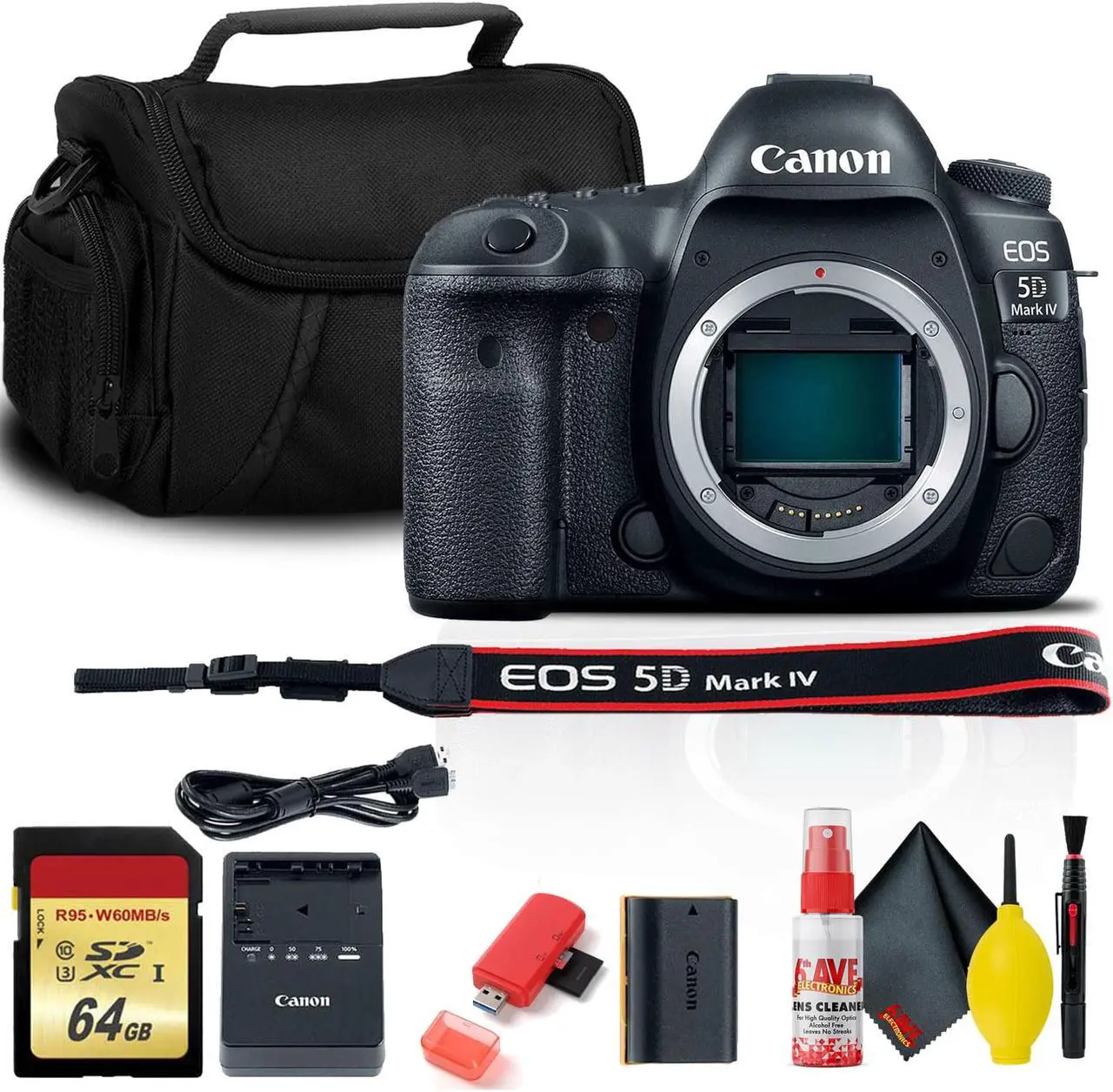 Alt view image 12 of 14 - Canon EOS 5D Mark IV DSLR Camera (Intl Model) (1483C002) - Starter Bundle