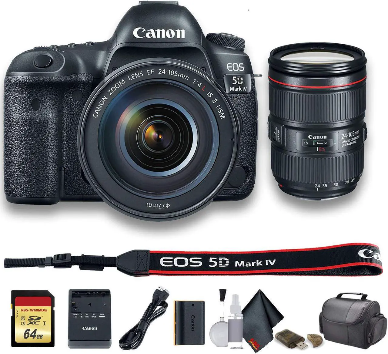 Alt view image 2 of 14 - Canon EOS 5D Mark IV DSLR Camera (Intl Model) (1483C002) - Starter Bundle