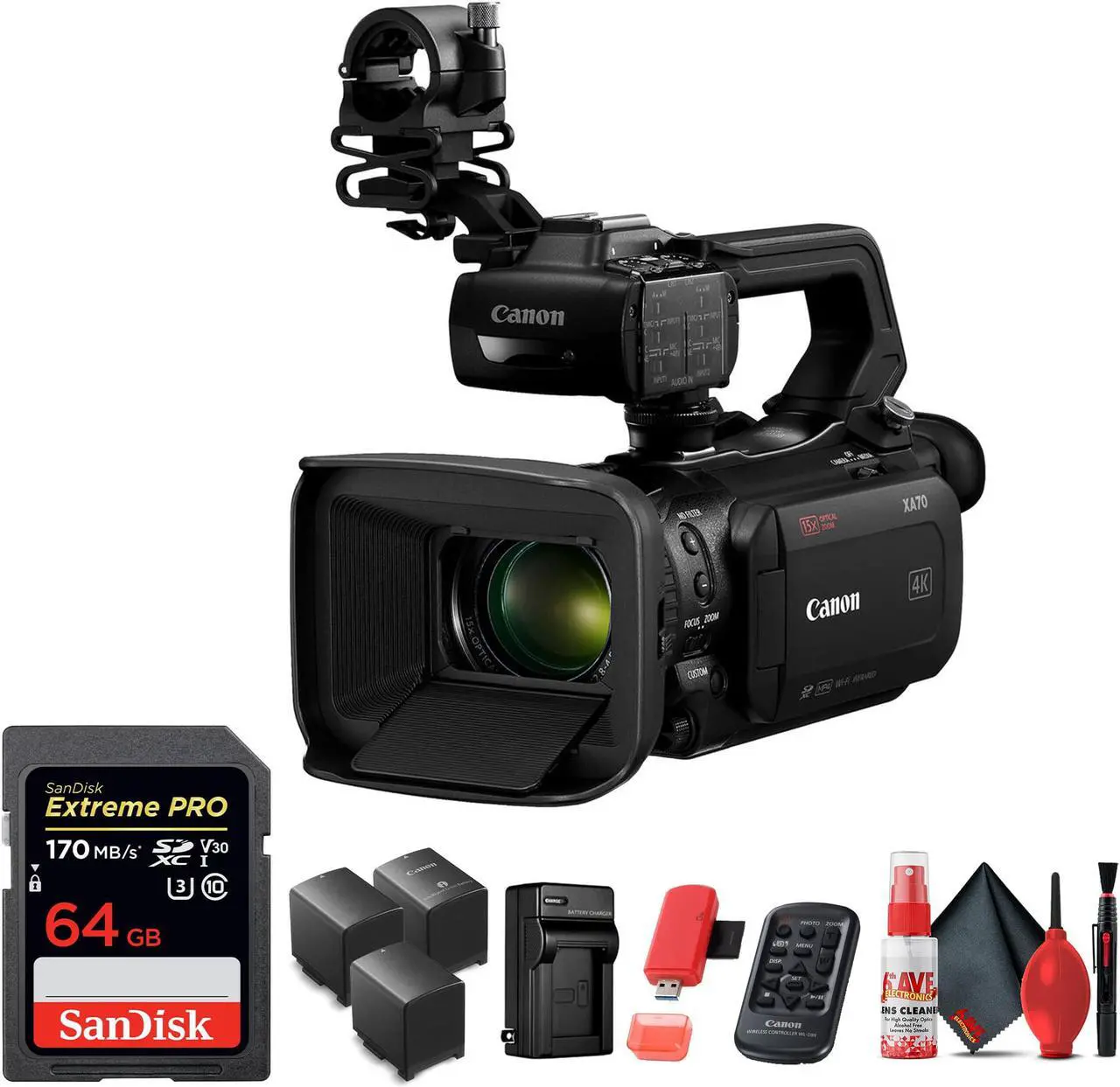Main image of Canon XA70 Camcorder + 64GB Memory Card, Extra battery/charger & many more