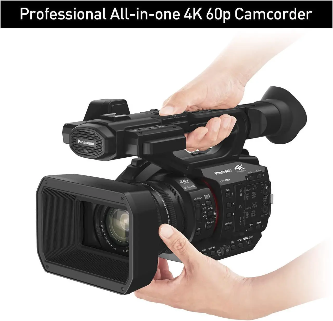 Alt view image 3 of 15 - Panasonic HC-X20 Camcorder, 4K 60p, 1.0-inch Sensor, 24.5mm Wide-Angle Lens and Optical 20x Zoom