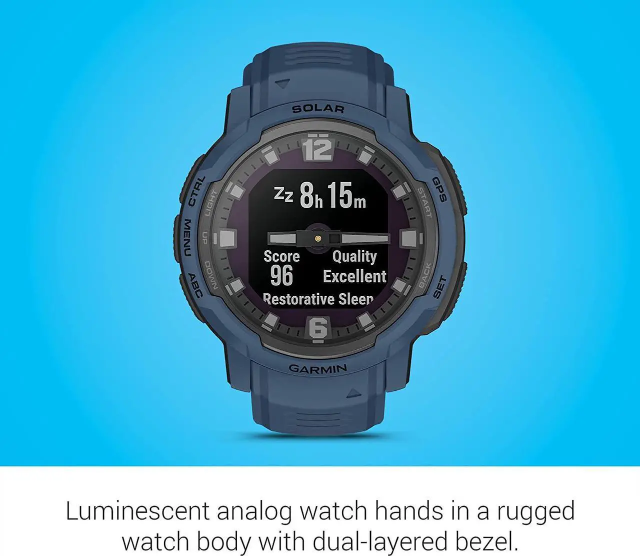 Alt view image 3 of 4 - Garmin Instinct Crossover Solar Smartwatch with Standard Accessories