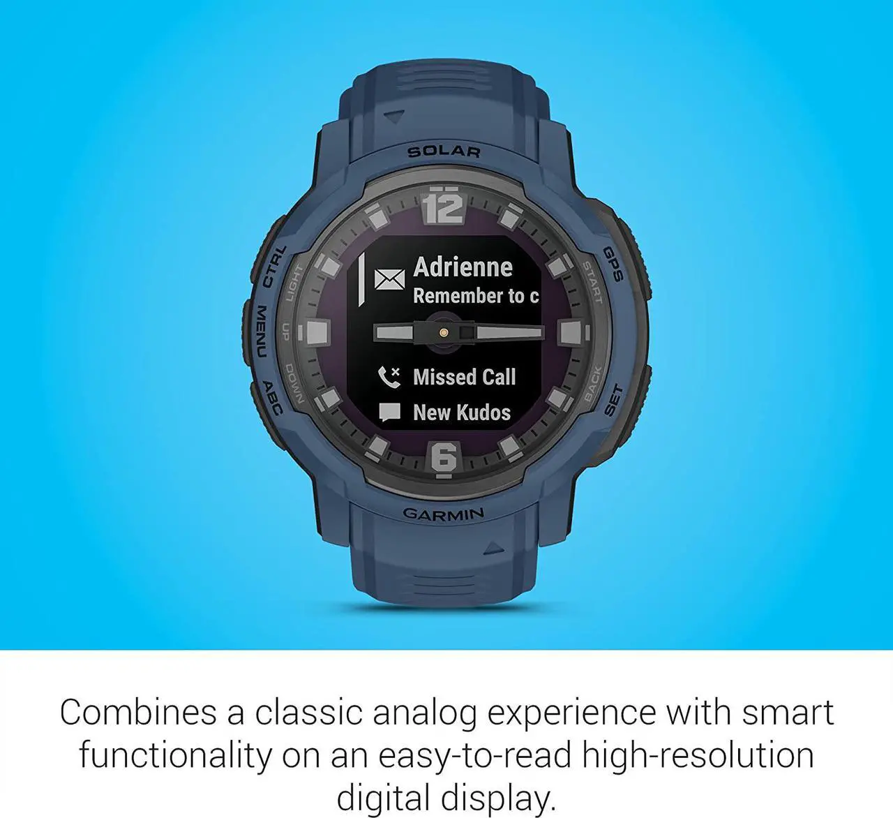 Alt view image 4 of 4 - Garmin Instinct Crossover Solar Smartwatch with Standard Accessories