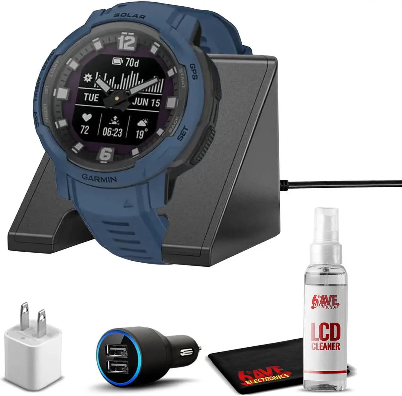Main image of Garmin Instinct Crossover Solar Smartwatch with Standard Accessories