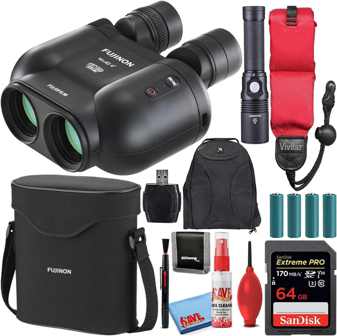 Main image of Fujifilm 14x40 TSX1440 Techno-Stabi ImageStabilized Binoculars (Black) Bundle