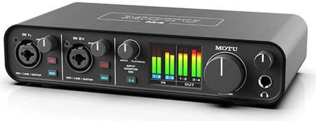 Alt view image 2 of 4 - MOTU M4 4x4 USB-C Audio Interface Bundle with Headphone, XLR Cables, and 6Ave Cleaning Kit