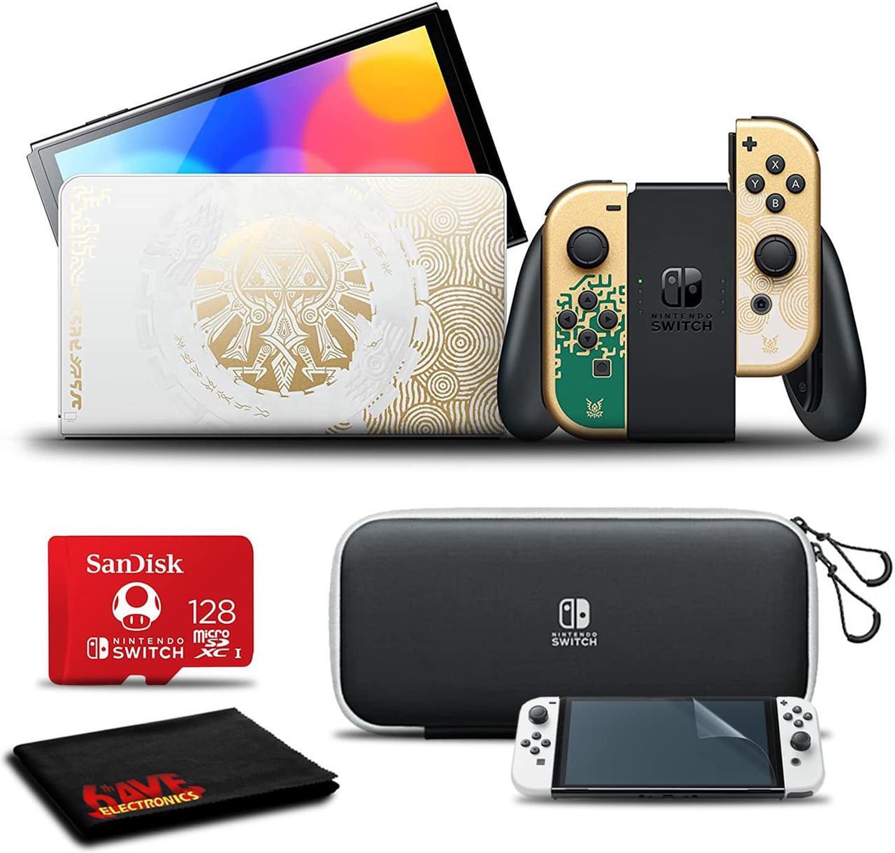 Main image of Nintendo Switch OLED Zelda Tears of The Kingdom with Case and 128GB Memory Card