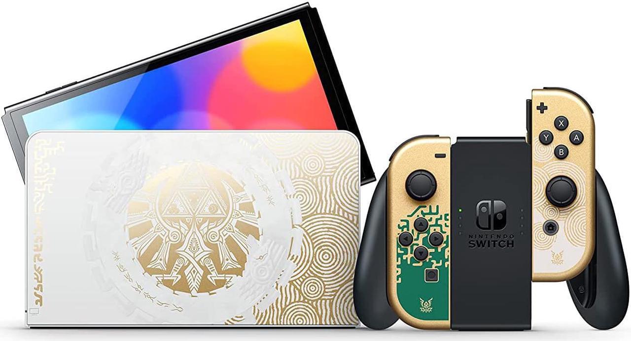 Alt view image 3 of 4 - Nintendo Switch OLED Zelda Tears of The Kingdom with Case and 128GB Memory Card