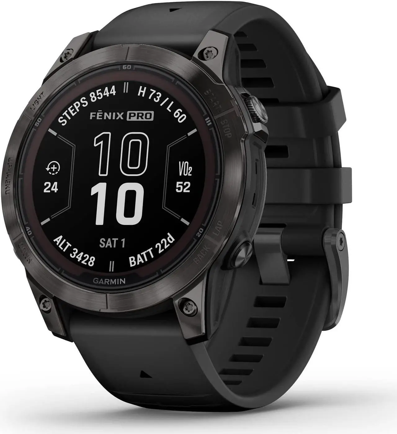 Main image of Garmin fenix 7 Pro – Sapphire Solar Edition, Carbon Gray DLC Titanium with Black Band | Solar Charging GPS Smart Watch 010-02777-10