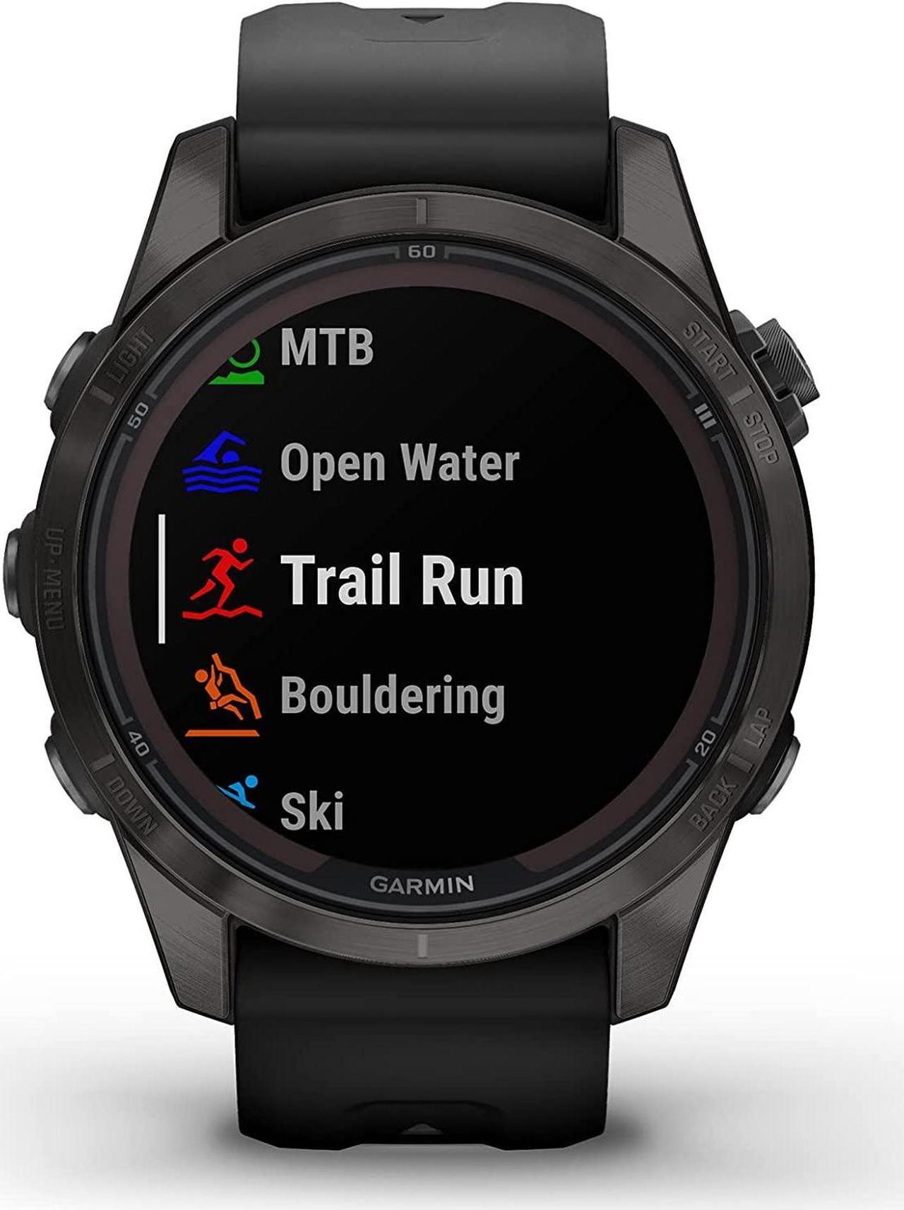 Alt view image 3 of 4 - Garmin fenix 7S Pro Solar, Sapphire, Carbon Gray Titanium Black with Accessories