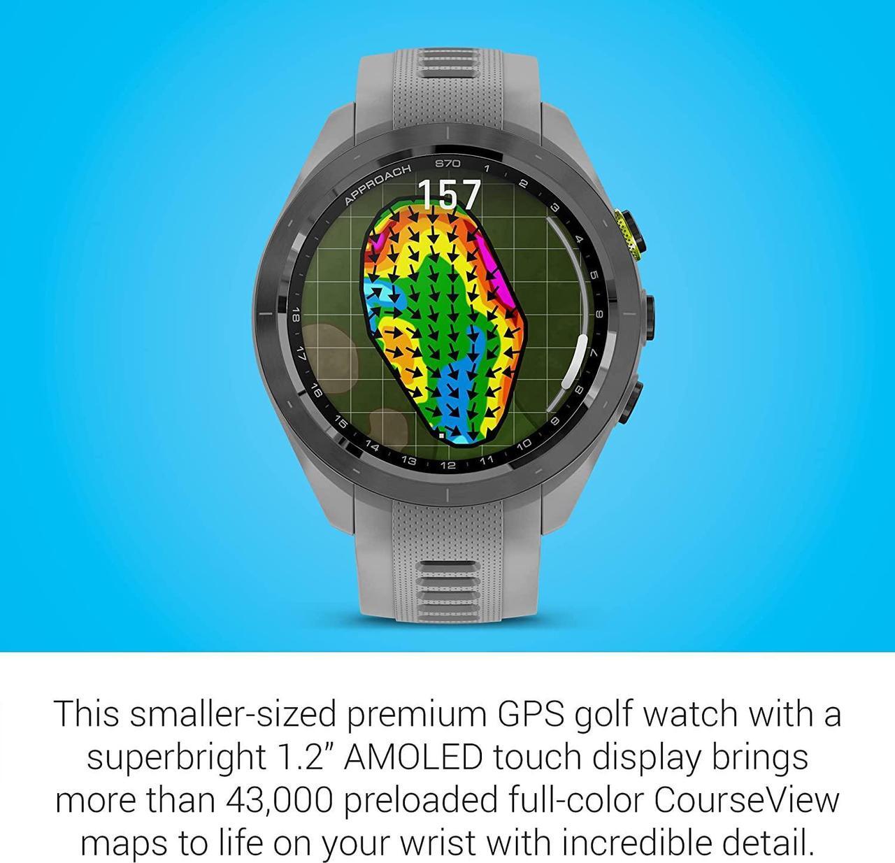 Alt view image 4 of 4 - Garmin Approach S70S, Gray (42mm) with Accessories