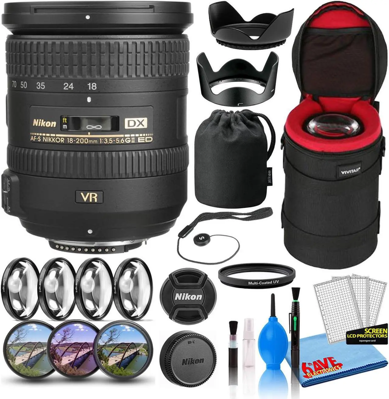 Main image of Nikon AF-S DX 18-200mm f/3.5-5.6G VR II Lens (2192) Intl Model Bundle