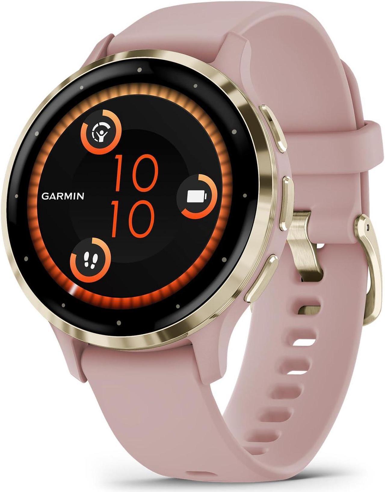 Alt view image 2 of 14 - Garmin Venu 3S, Soft Gold Stainless Steel Bezel with Dust Rose Case and Silicone Band | Smart Watch 010-02785-03