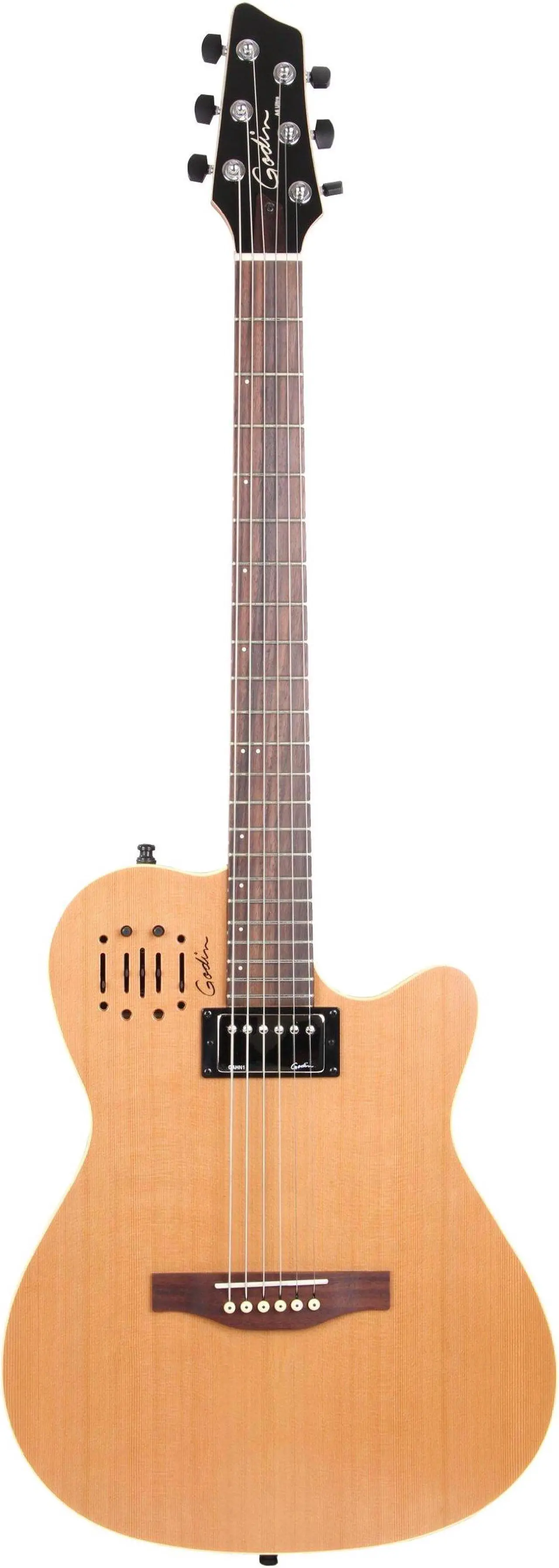 Alt view image 7 of 9 - Godin A6 Ultra Semi-Acoustic-Electric Guitar Natural Cedar