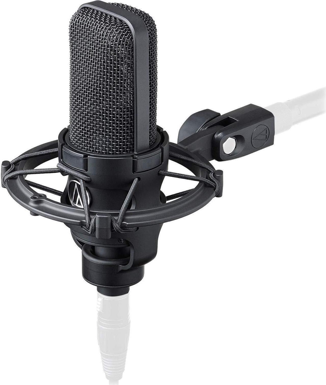 Alt view image 2 of 3 - Audio-Technica AT4040 Cardioid Condenser Studio Microphone with 10ft XLR, Pop Filter, Shockmount, Hard Case, Cleaning Ki