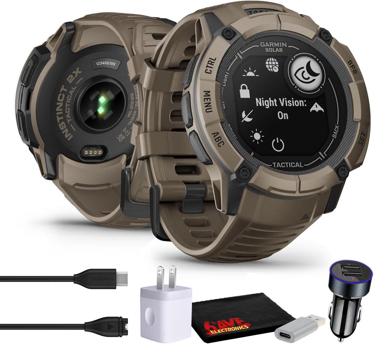 Main image of Garmin Instinct 2X Solar Tactical Edition GPS Smartwatch, Coyote Tan, Bundle
