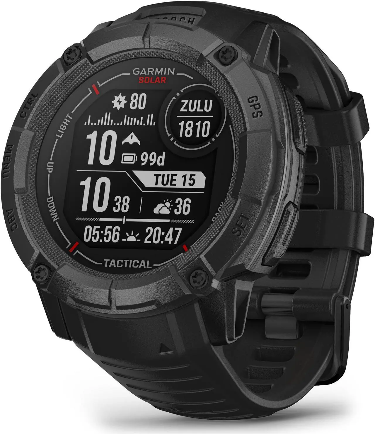 Alt view image 2 of 4 - Garmin Instinct 2X Solar - Tactical Edition Rugged GPS Smartwatch (Black) Bundle