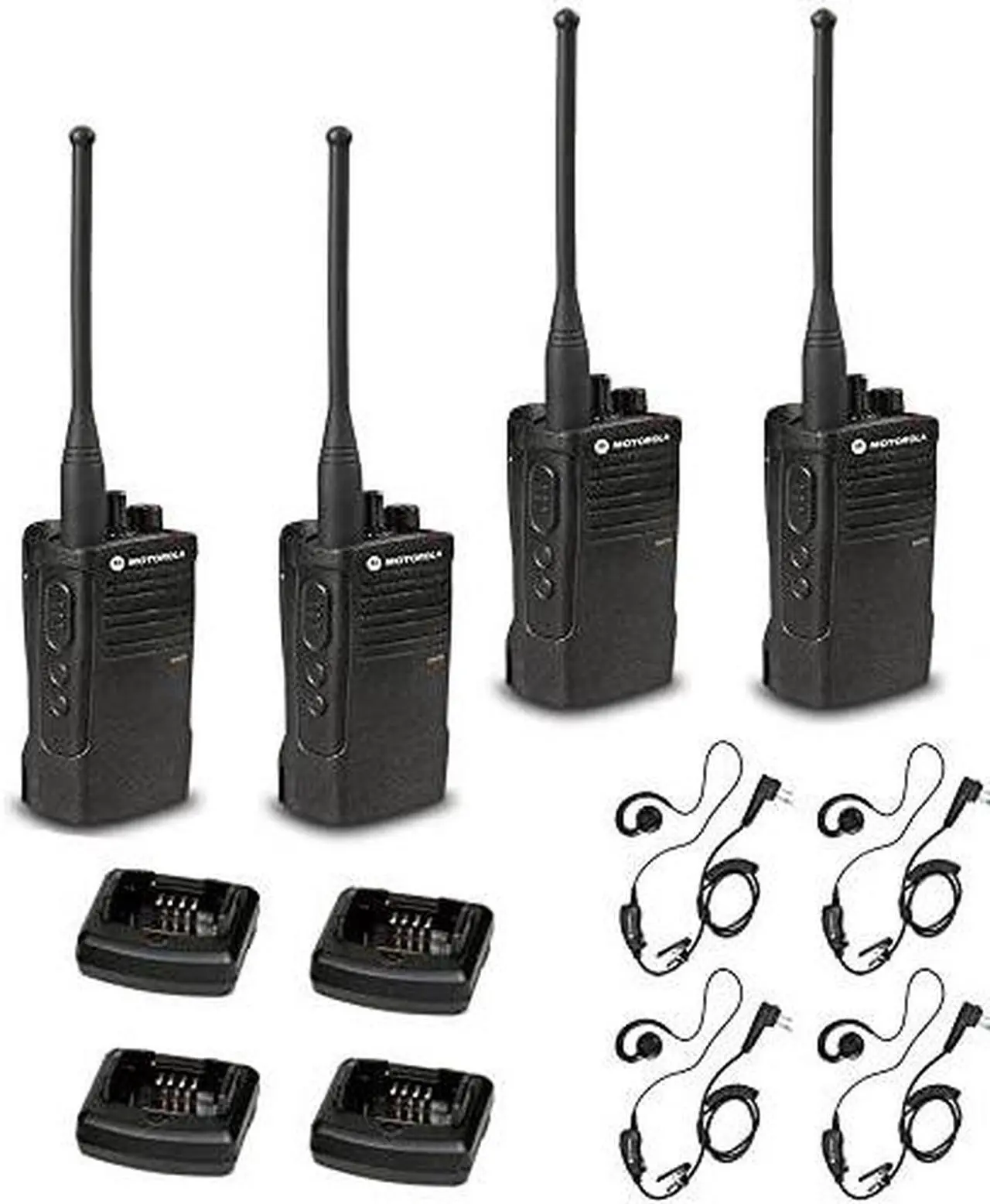 Main image of 4 x Motorola RDU4100 RDX Series Two-Way UHF Radio - 4 Pack With Mic Bundle