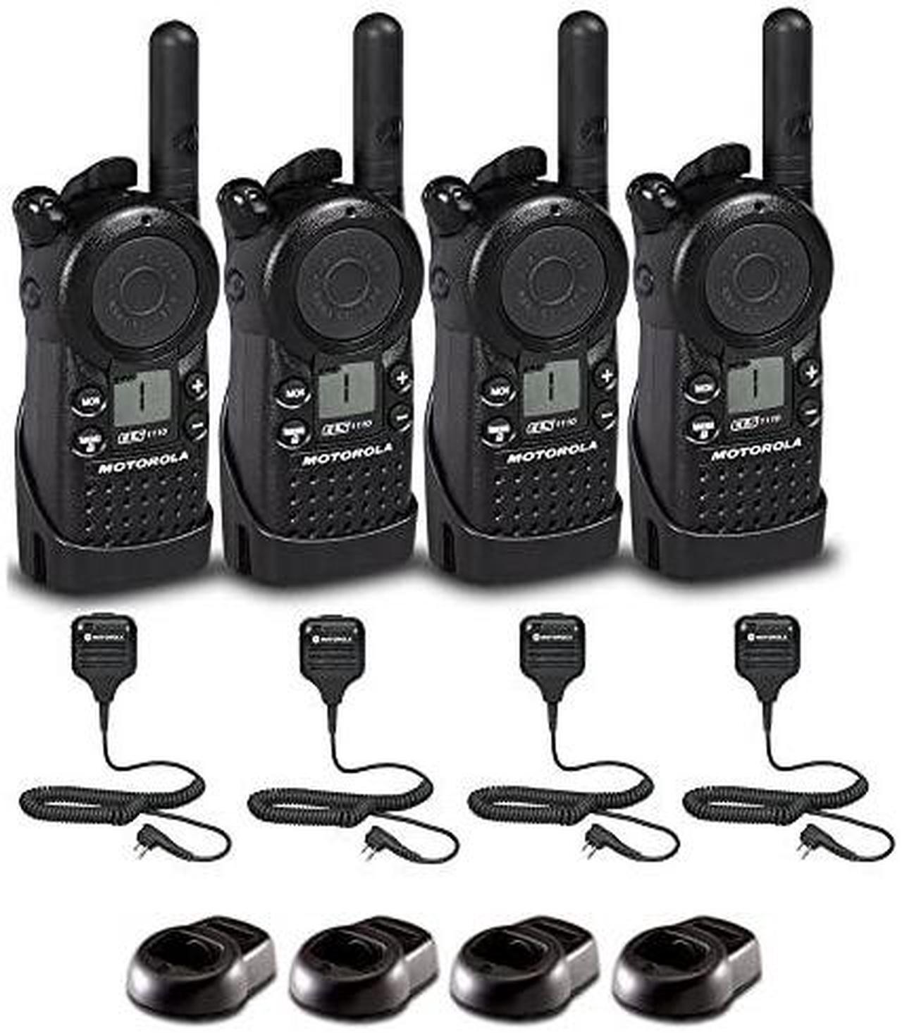 Main image of 4 x Motorola CLS1110 UHF 1W 1-Channel 2-Way Radio - 4 Pack With Mic Bundle