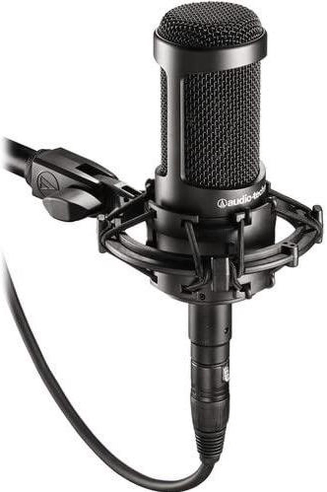 Alt view image 3 of 4 - Audio-Technica AT2035 Cardioid Condenser Microphone with Shockmount, Pop Filter, 2-10ft. XLR Cables, and 6Pk Cable Ties