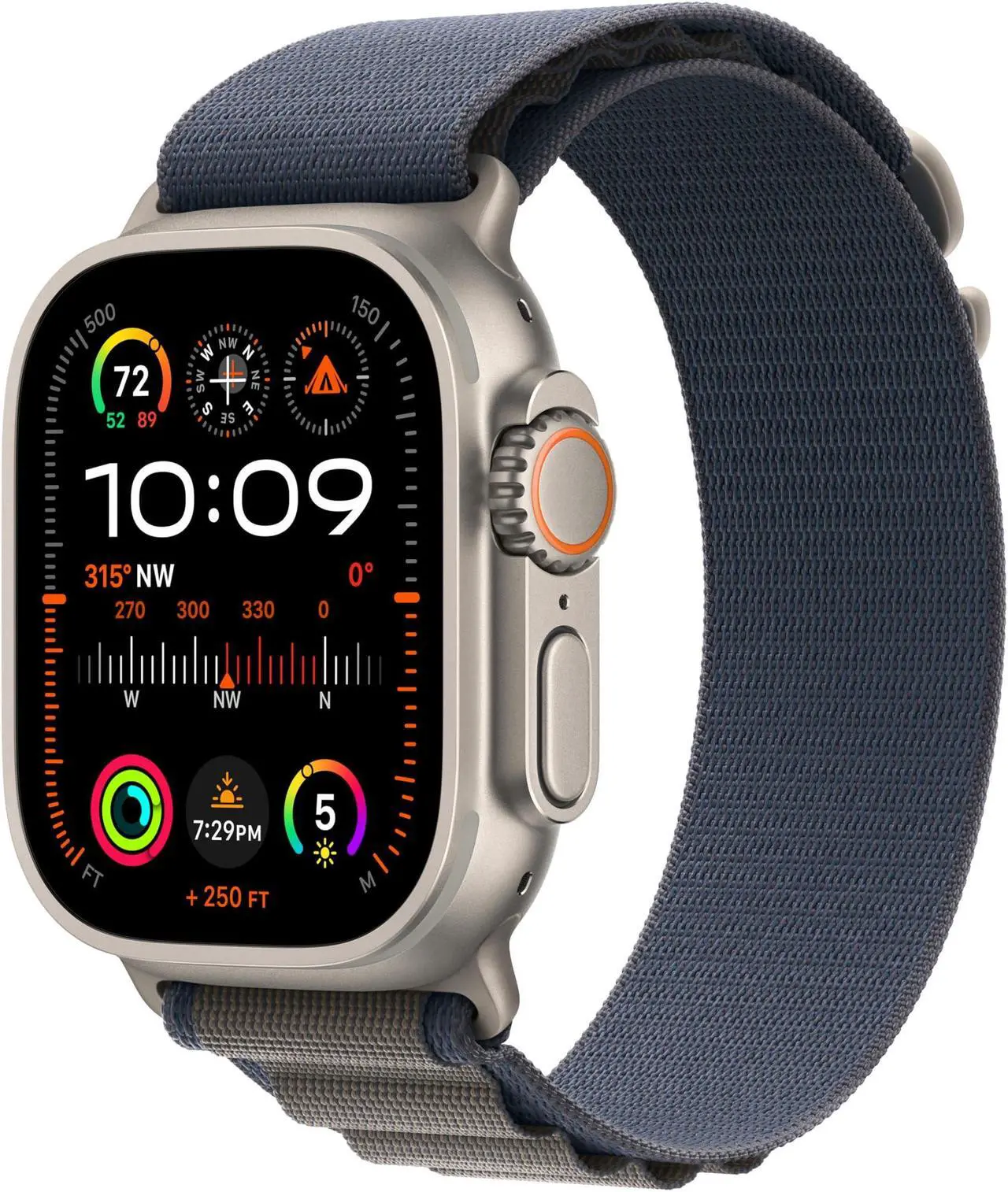 Main image of Apple Watch Ultra 2 [GPS + Cellular 49mm] Smartwatch with Rugged Titanium Case & Blue Alpine Loop Small. Fitness Tracker, Precision GPS, Action Button, Extra-Long Battery Life, Carbon Neutral
