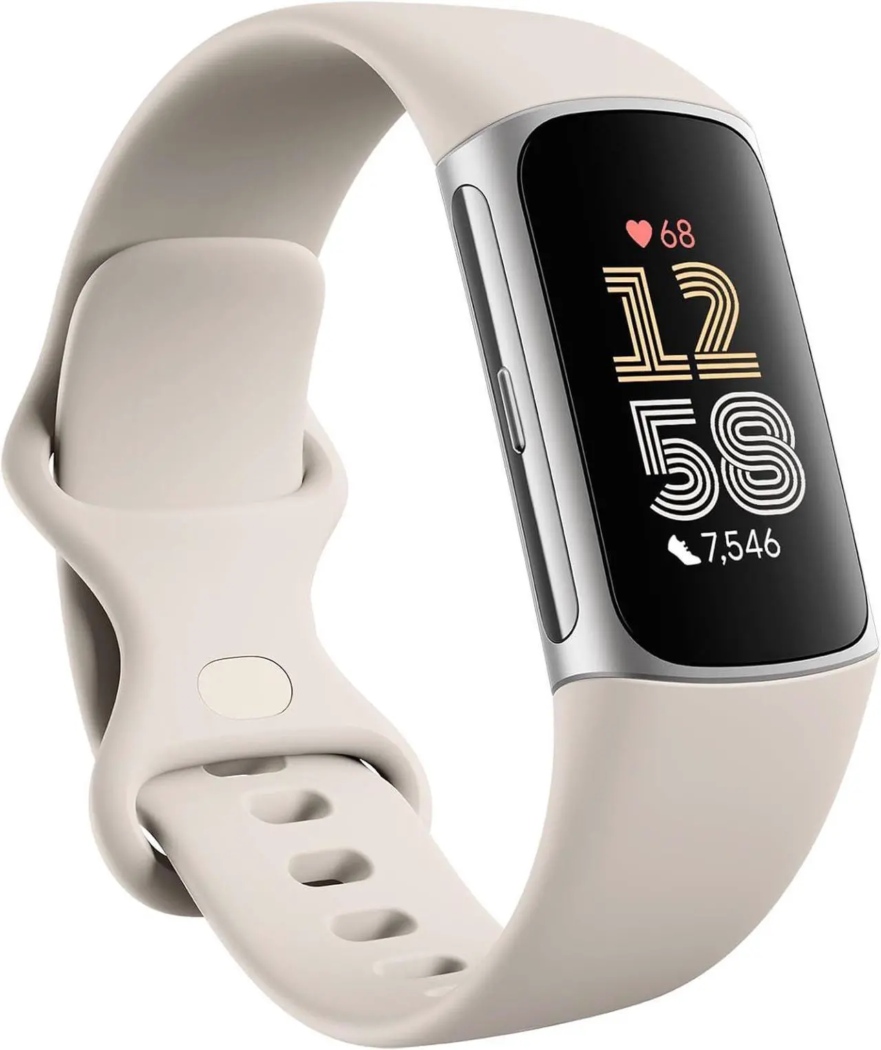 Alt view image 2 of 4 - Fitbit Charge 6 Fitness Tracker Smartwatch- Porcelain/Silver Bundle