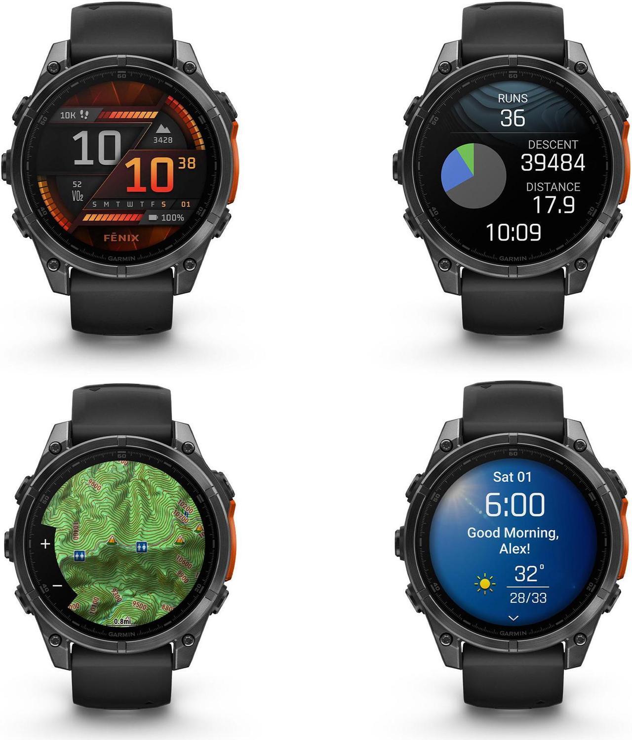 Alt view image 3 of 4 - fenix 8  47 mm, AMOLED, Slate Gray with Black Silicone Band