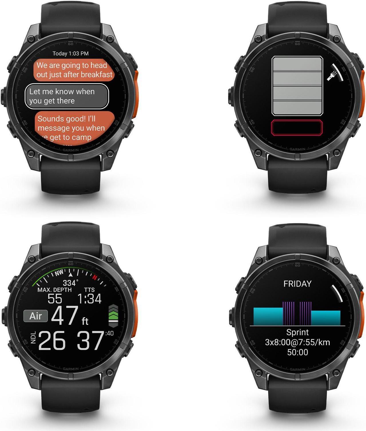 Alt view image 4 of 4 - fenix 8  47 mm, AMOLED, Slate Gray with Black Silicone Band