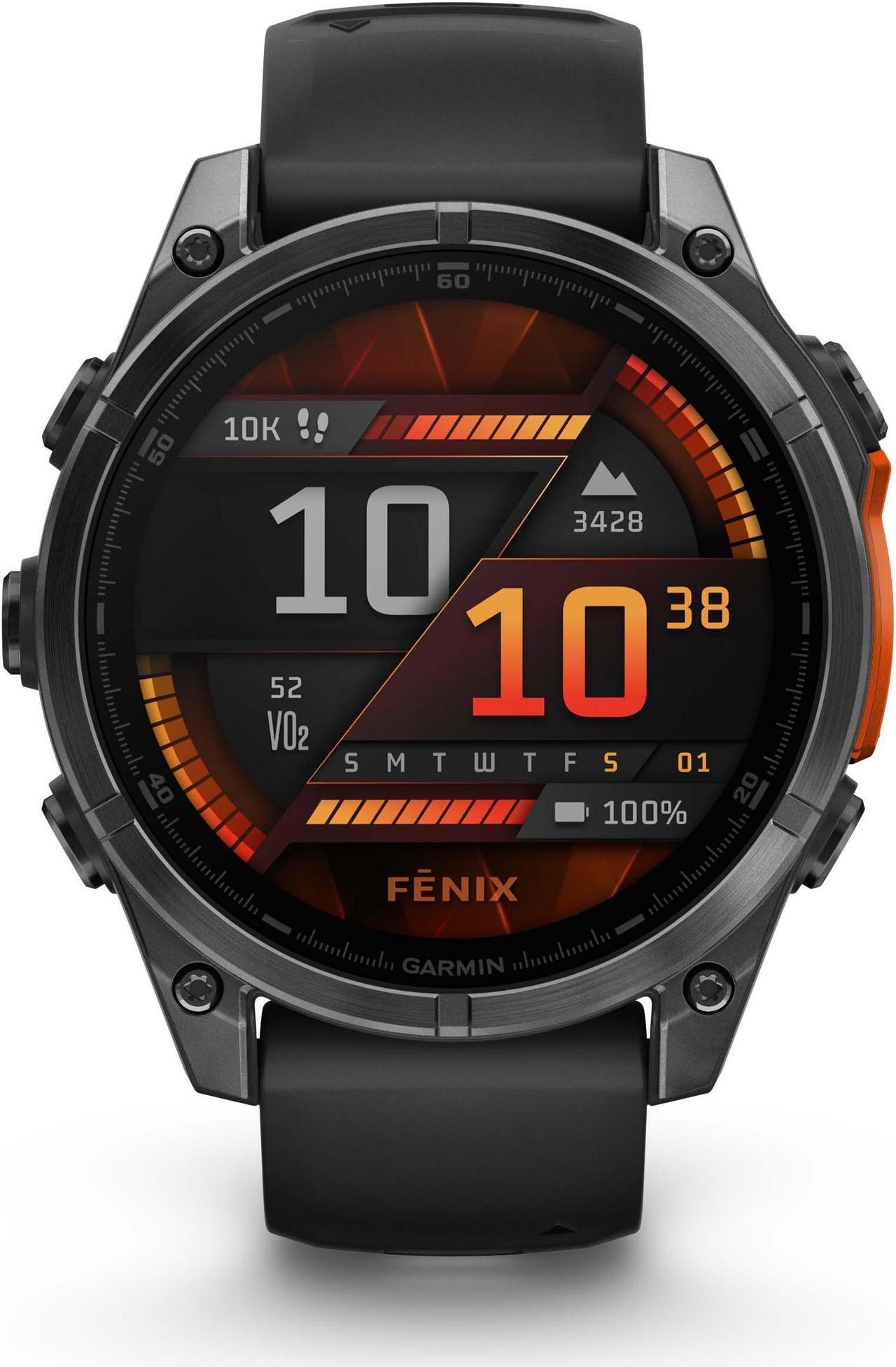 Alt view image 2 of 4 - fenix 8  47 mm, AMOLED, Slate Gray with Black Silicone Band
