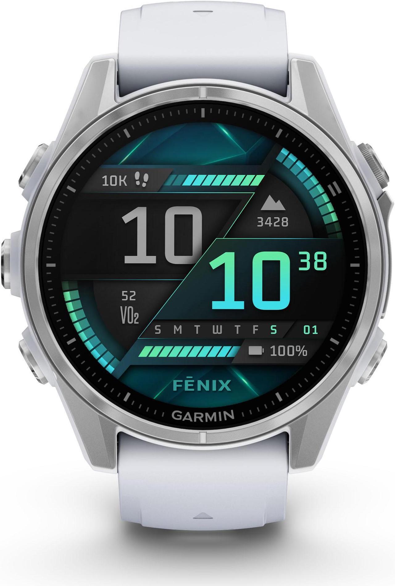 Alt view image 2 of 4 - fenix 8  43 mm, AMOLED, Silver with Whitestone Silicone Band