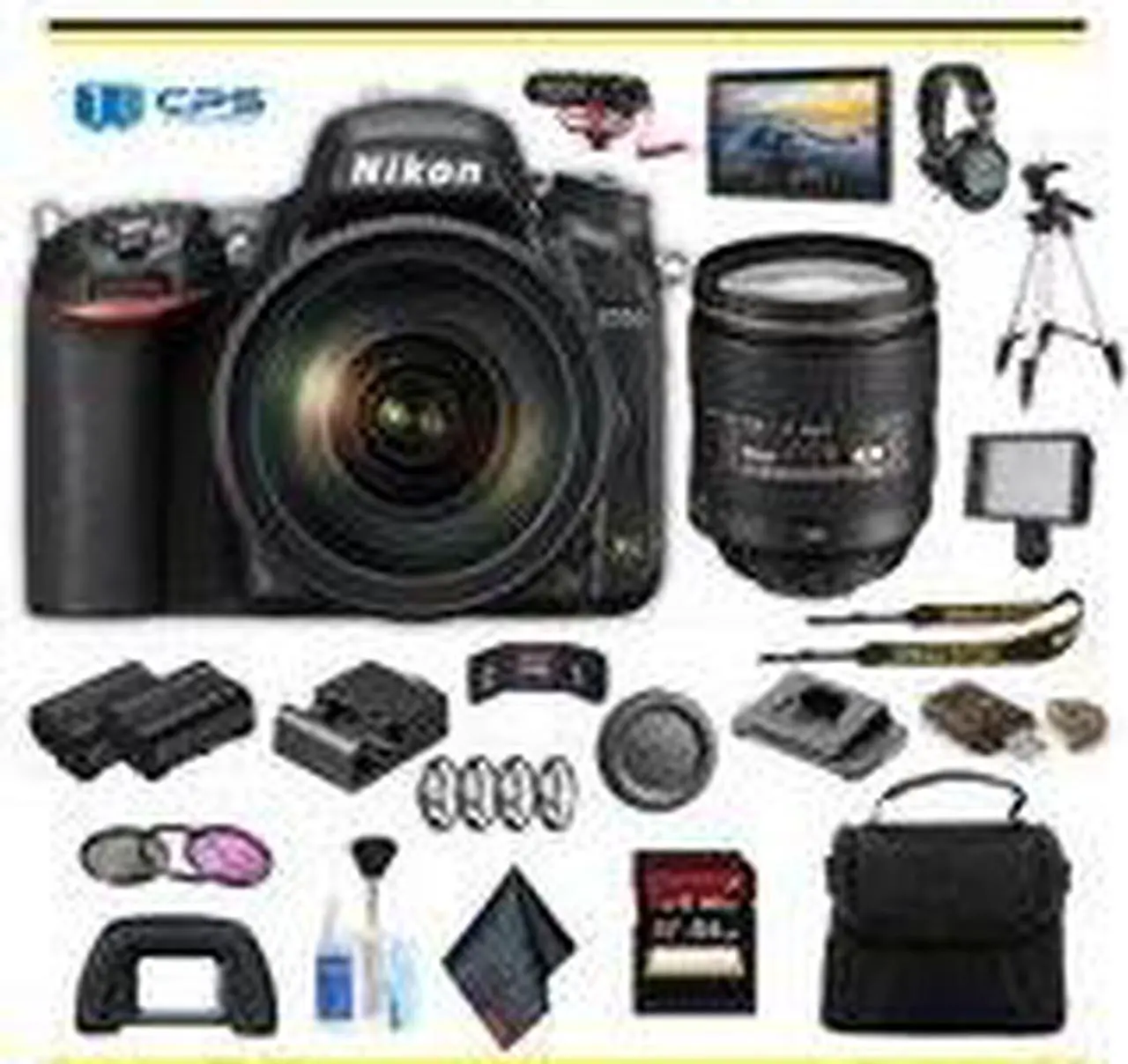 Main image of Nikon D750 DSLR Camera with 24-120mm Lens Professional Bundle W/ Bag, Extra Battery, LED Light, Mic, Filters, Tripod, Monitor and More - (Intl Model)